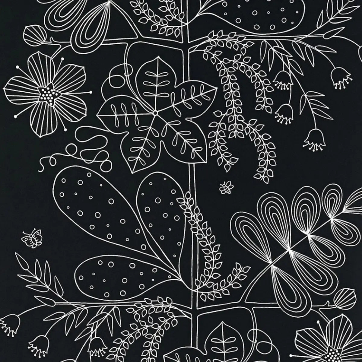 Blommen - Ebony - Schumacher 5007494 Wallcovering - Schumacher Wallpaper