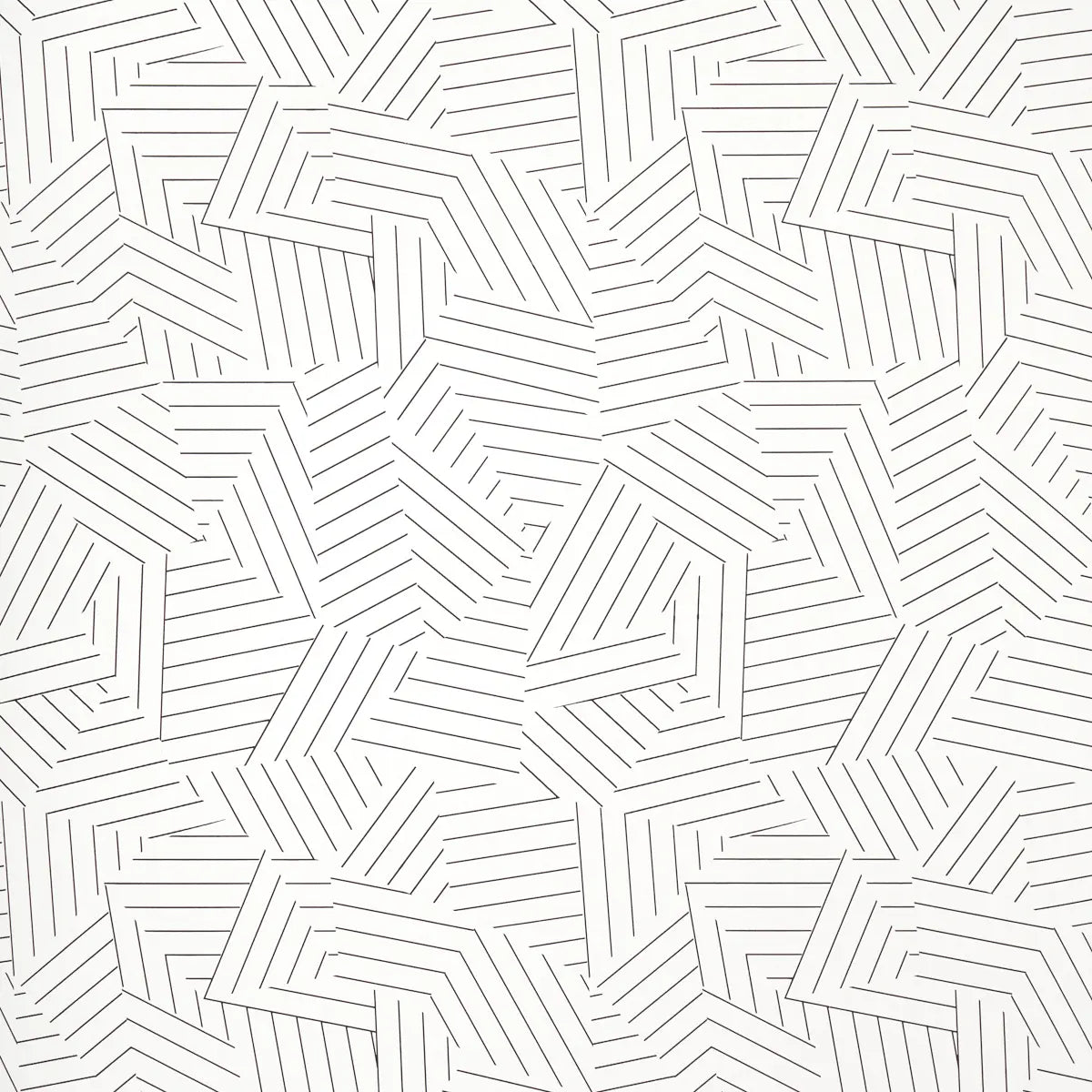Deconstructed Stripe - Black - Schumacher 5007973 Wallcovering - Schumacher Wallpaper