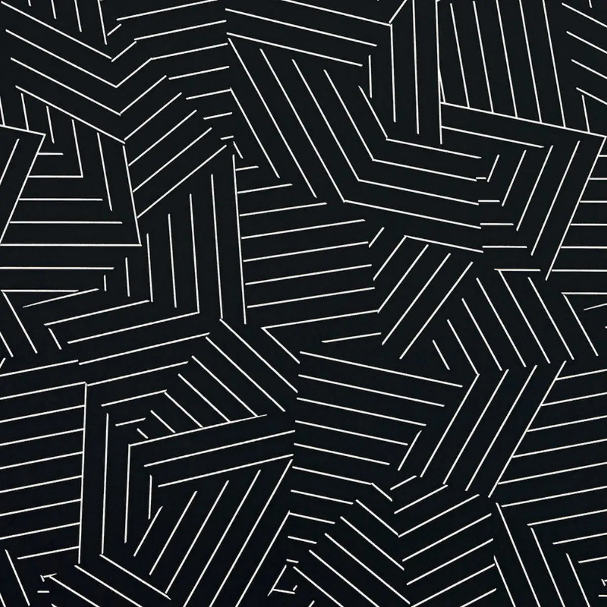 Deconstructed Stripe - Ivory On Black - Schumacher 5007974 Wallcovering - Schumacher Wallpaper