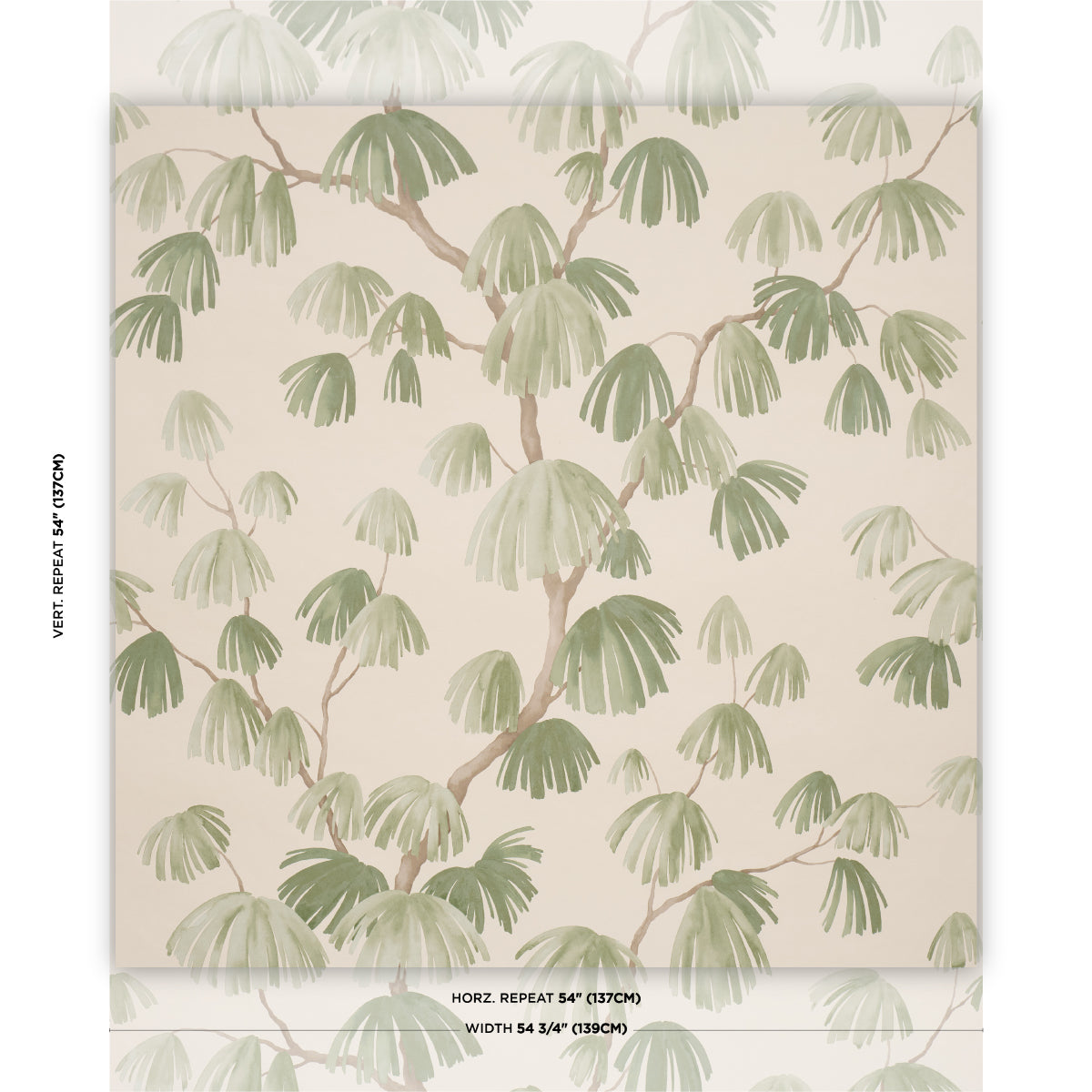 Weeping Pine - Green - Schumacher 5008335 Wallpaper - Schumacher Wallpaper