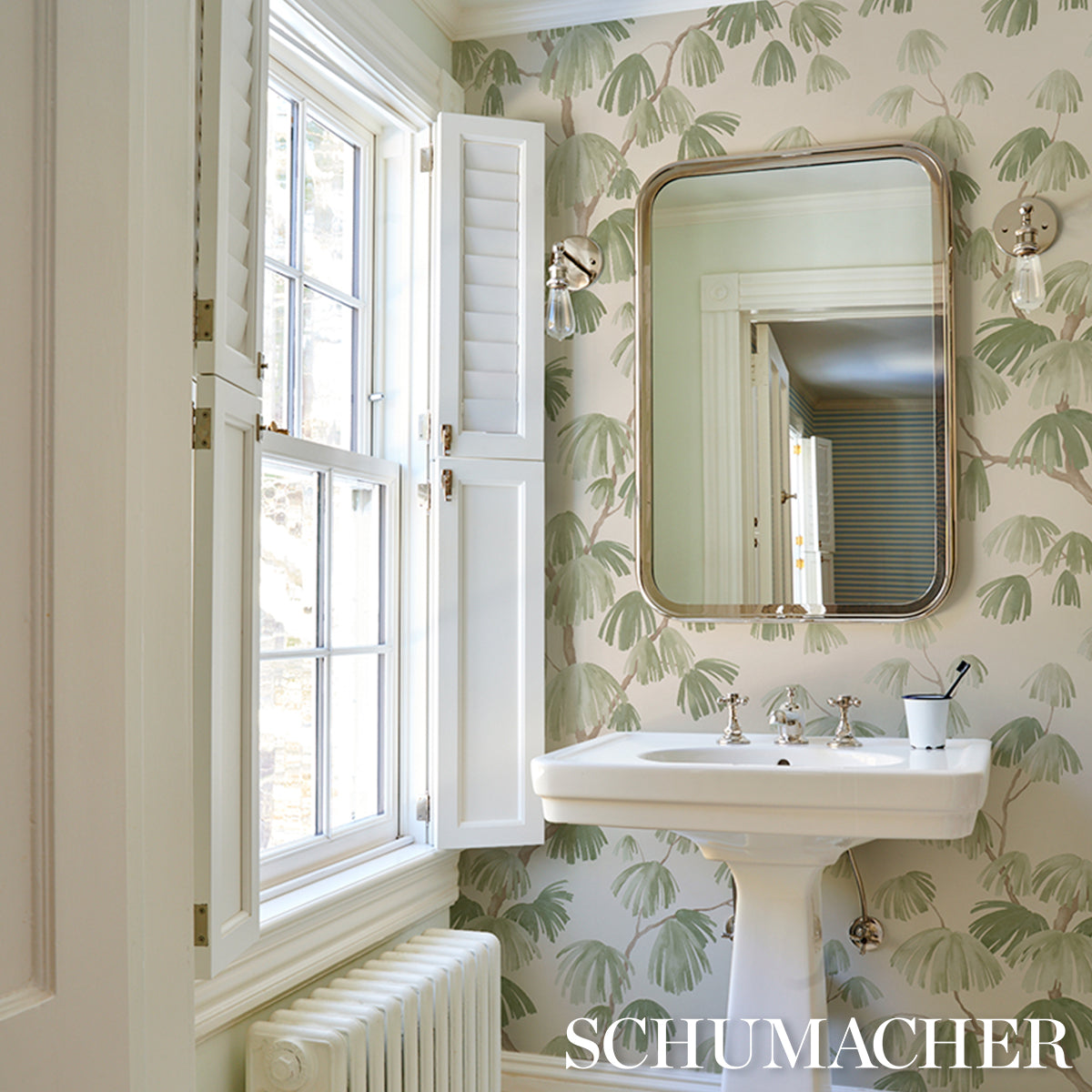 Weeping Pine - Green - Schumacher 5008335 Wallpaper - Schumacher Wallpaper