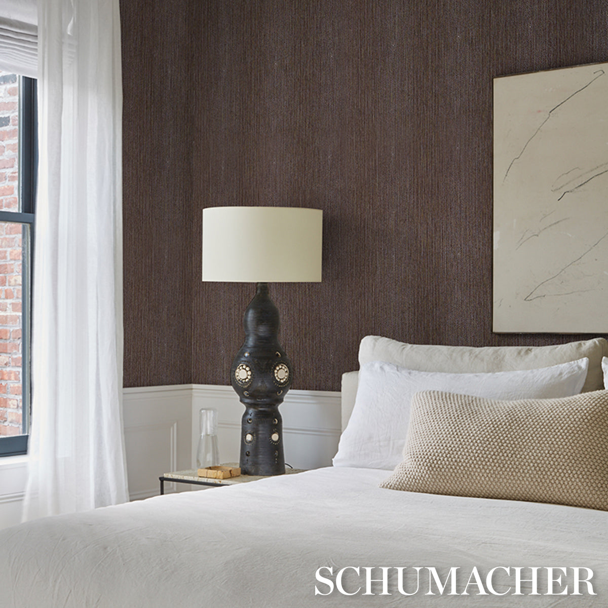 Carlisle - Brown - Schumacher 5008483 Wallpaper - Schumacher Wallpaper
