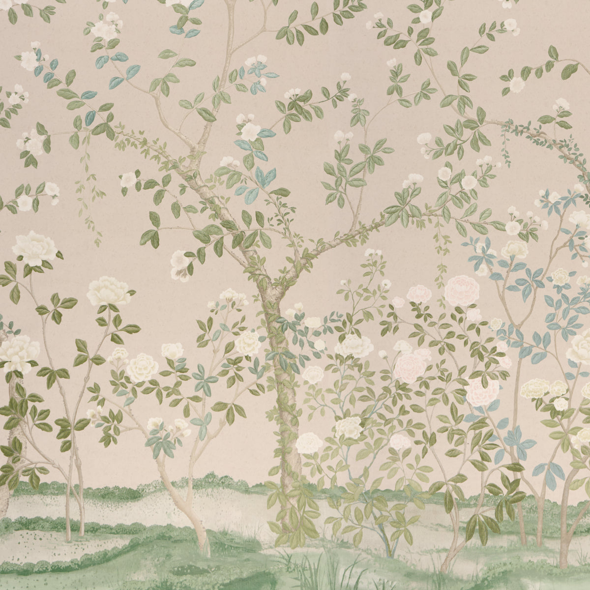Madame De Pompadour Panel Set - Natural - Schumacher 5008546 Wallpaper - Schumacher Wallpaper