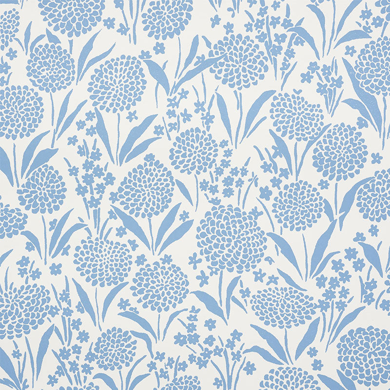 Chrysanthemum Chambray wallpaper by Schumacher, 5009550 - Schumacher Papel pintado