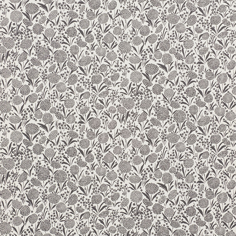 Chrysanthemum Carbon wallpaper by Schumacher, 5009553 — view 2 - Schumacher Papel pintado