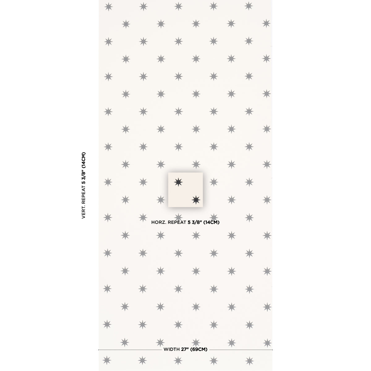 Stargaze - Black & Cream - Schumacher 5009602 Wallpaper - Schumacher Wallpaper