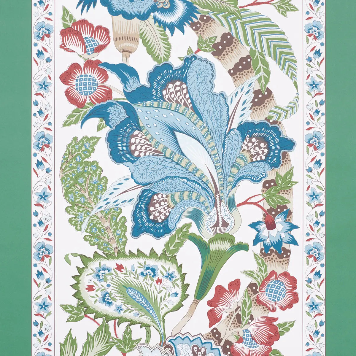 Anjou Stripe - Emerald - Schumacher 5010170 Wallcovering - Schumacher Wallpaper