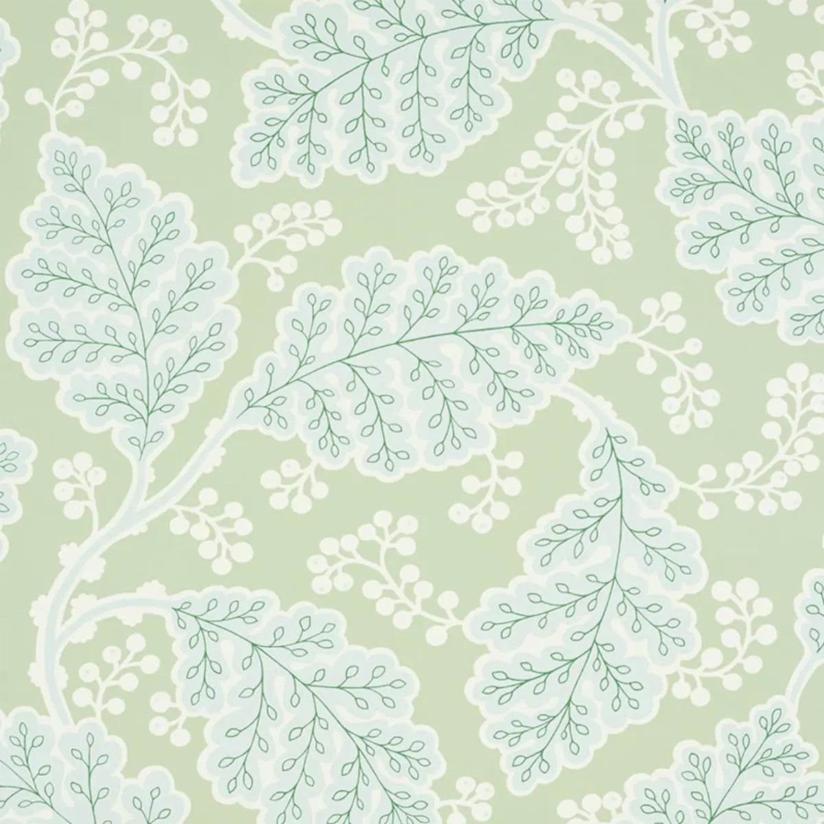 Estelle - Green - Schumacher 5010392 Wallcovering - Schumacher Wallpaper