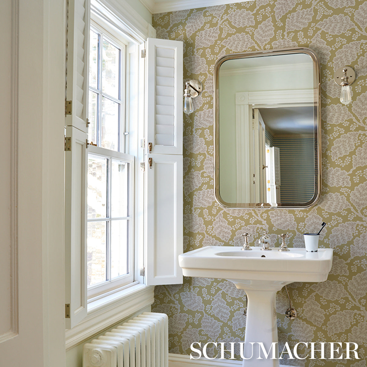 Estelle - Sage - Schumacher 5010394 Wallpaper - Schumacher Wallpaper