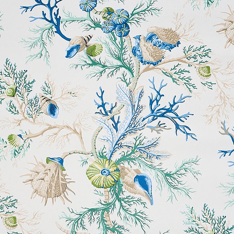 Del Tesoro Blue & Green wallpaper by Schumacher, 5010650 — view 3 - Schumacher Papel pintado