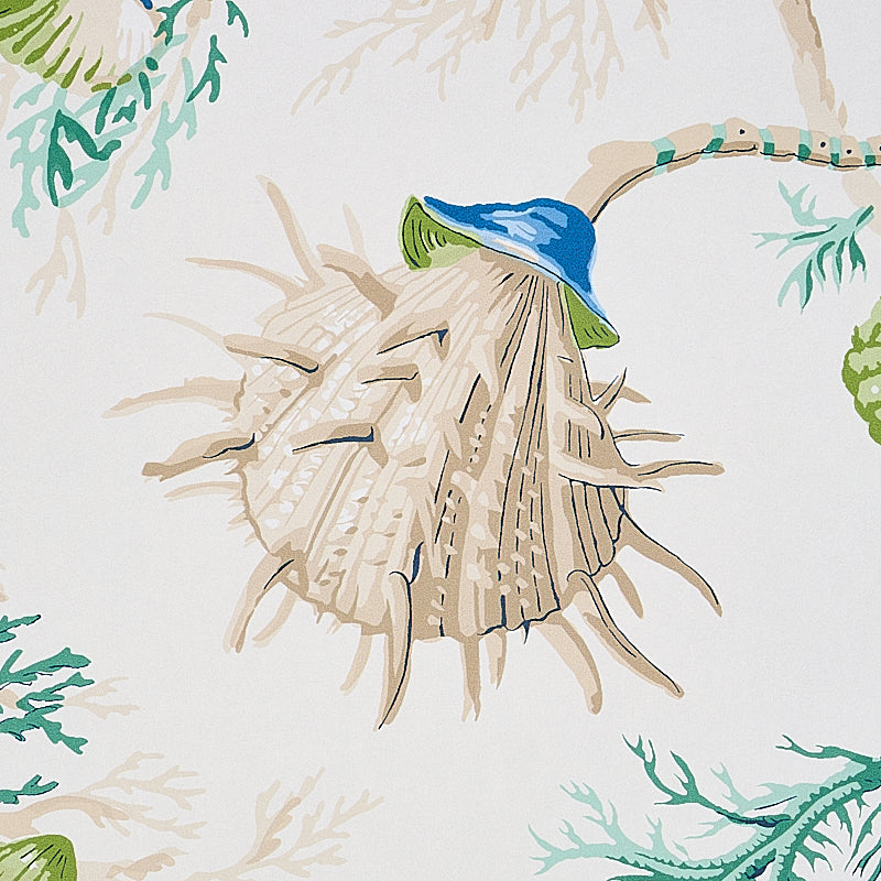 Del Tesoro Blue & Green wallpaper by Schumacher, 5010650 — view 4 - Schumacher Papel pintado