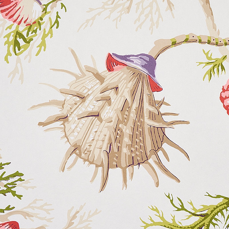 Del Tesoro Purple & Coral wallpaper by Schumacher, 5010652 — view 4 - Schumacher Wallpaper