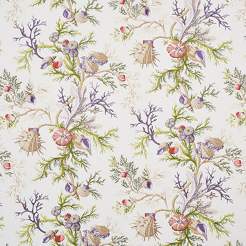 Del Tesoro Purple & Coral wallpaper by Schumacher, 5010652 - Schumacher Wallpaper
