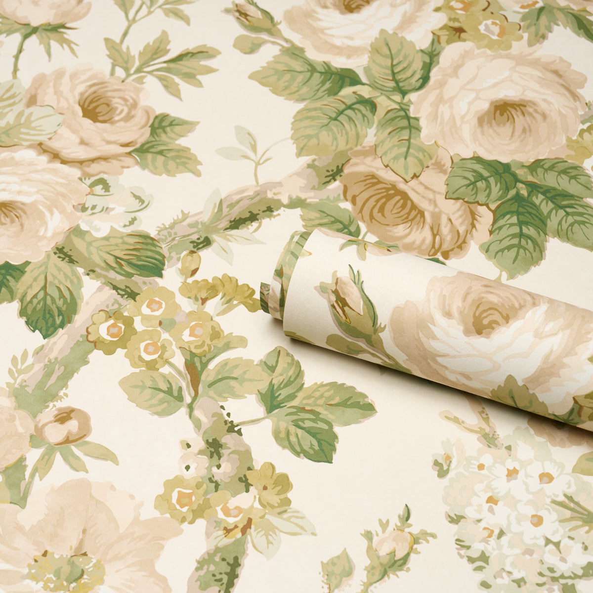 Nancy Floral - Ivory - Schumacher 5010842 Wallpaper - Schumacher Wallpaper