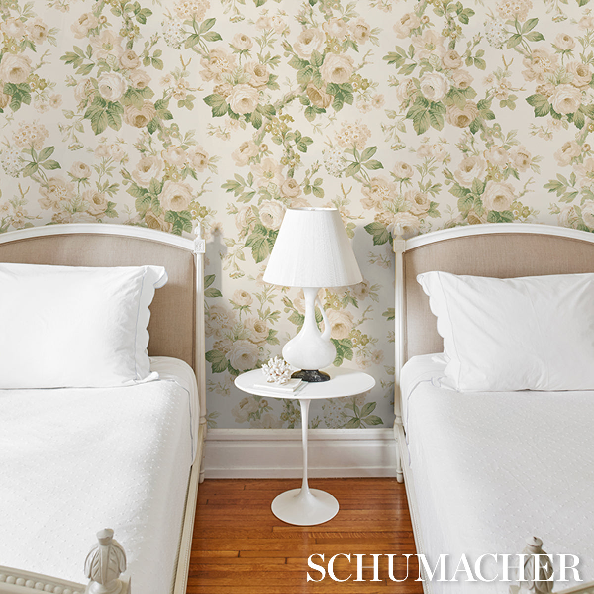 Nancy Floral - Ivory - Schumacher 5010842 Wallpaper - Schumacher Wallpaper