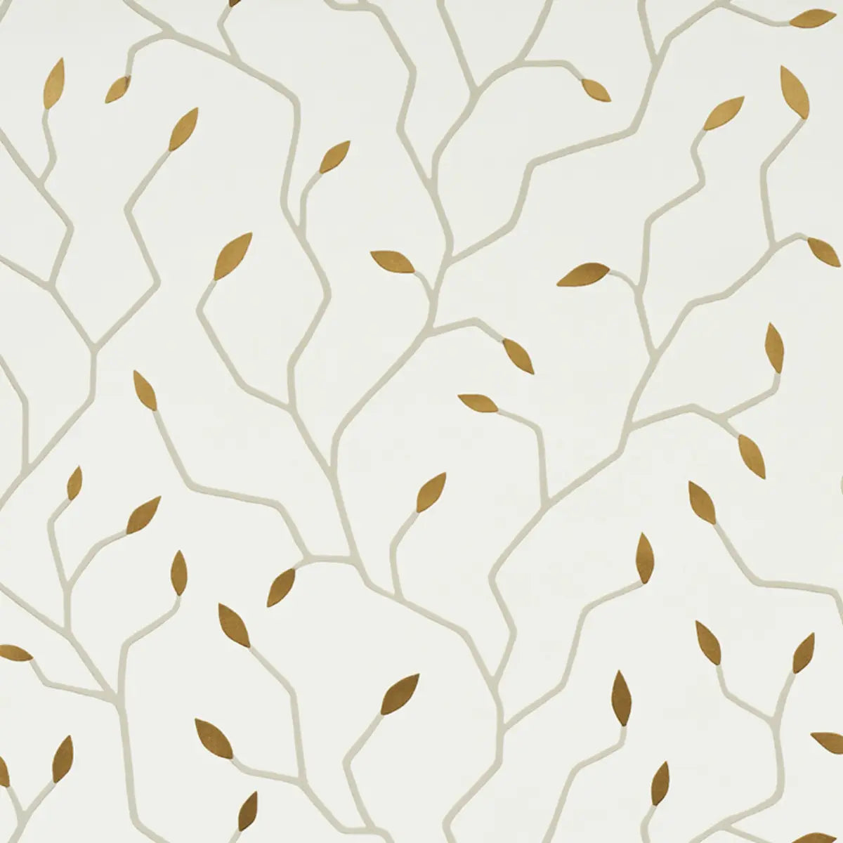 Cymbeline - Ivory & Gold - Schumacher 5011380 Wallcovering - Schumacher Wallpaper