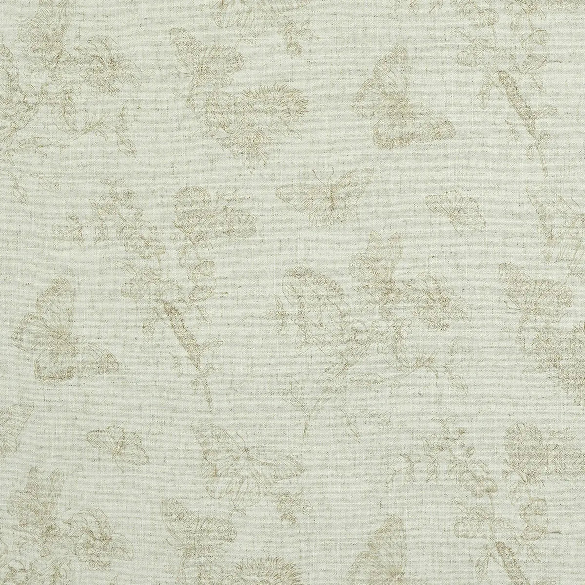 Baudin Butterfly Linen - Natural - Schumacher 5011832 Wallcovering - Schumacher Wallpaper