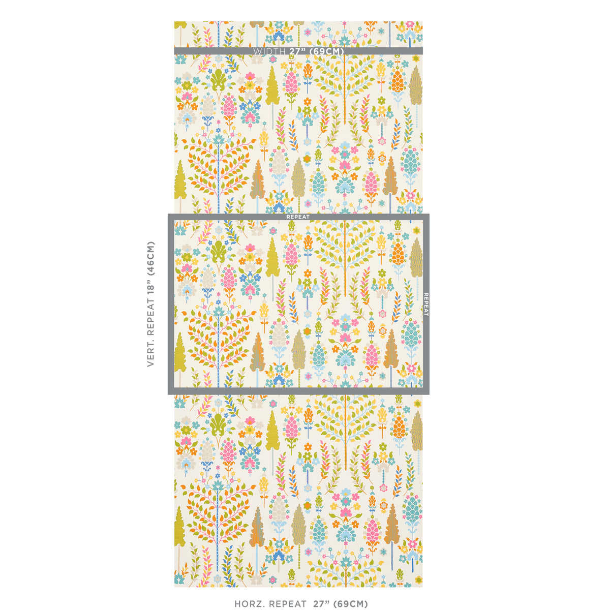 Desna Multi wallpaper by Schumacher, 5011851 — view 2 - Schumacher Wallpaper