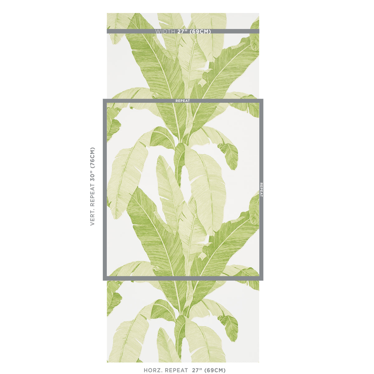 Erisimo Leaf wallpaper by Schumacher, 5012110 — view 2 - Schumacher Papel pintado