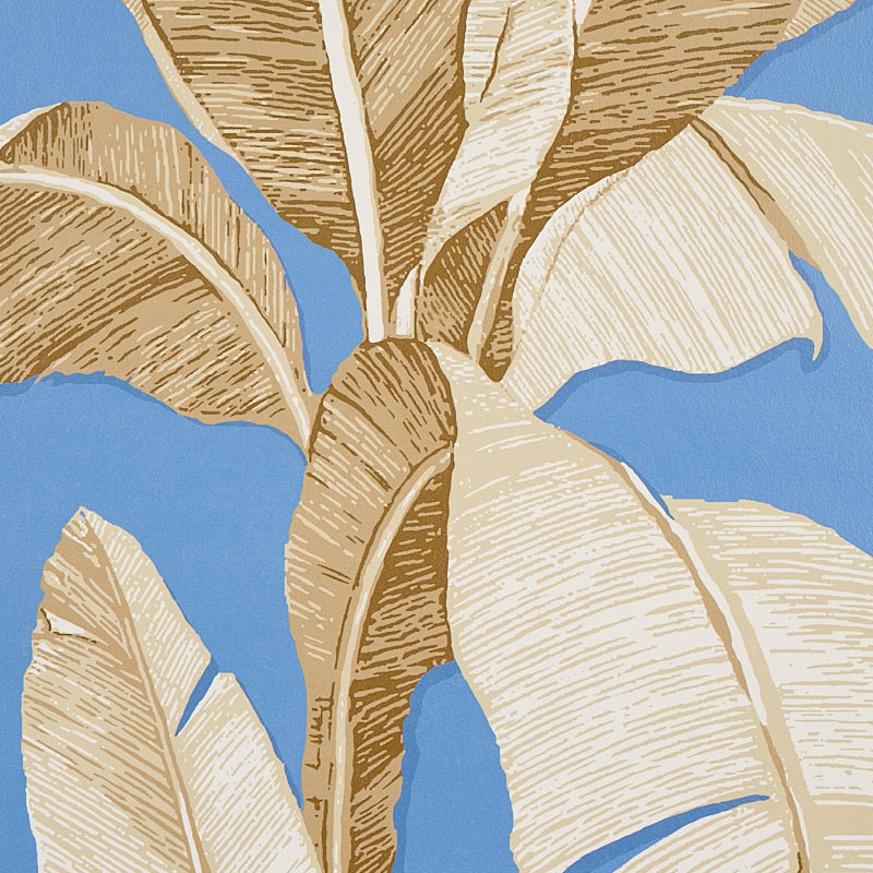 Erisimo Blue wallpaper by Schumacher, 5012112 — view 3 - Schumacher Wallpaper