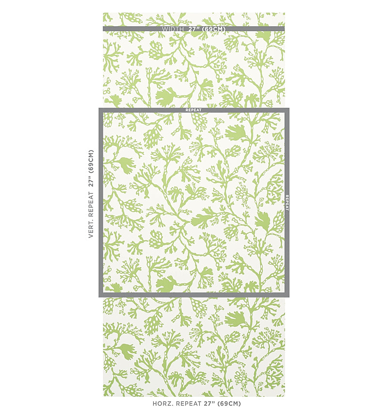 Anthoza Green wallpaper by Schumacher, 5012131 — view 2 - Schumacher Wallpaper