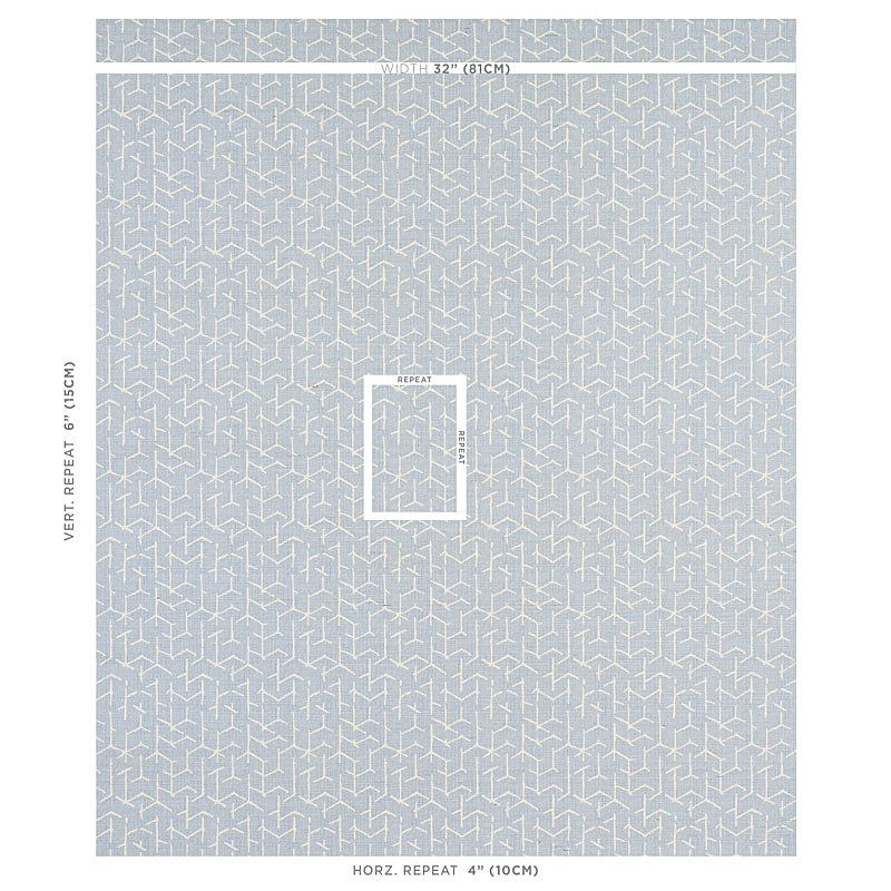 Coleridge Chambray wallpaper by Schumacher, 5012250 — view 2 - Schumacher Wallpaper