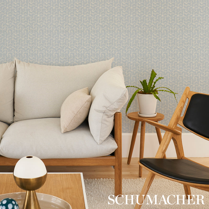Coleridge Chambray wallpaper by Schumacher, 5012250 — view 4 - Schumacher Wallpaper