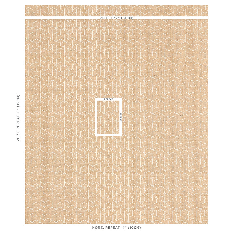 Coleridge Wheat wallpaper by Schumacher, 5012251 — view 2 - Schumacher Wallpaper