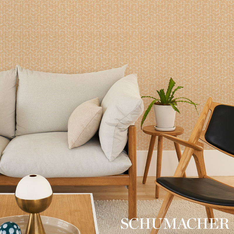 Coleridge Wheat wallpaper by Schumacher, 5012251 — view 4 - Schumacher Wallpaper