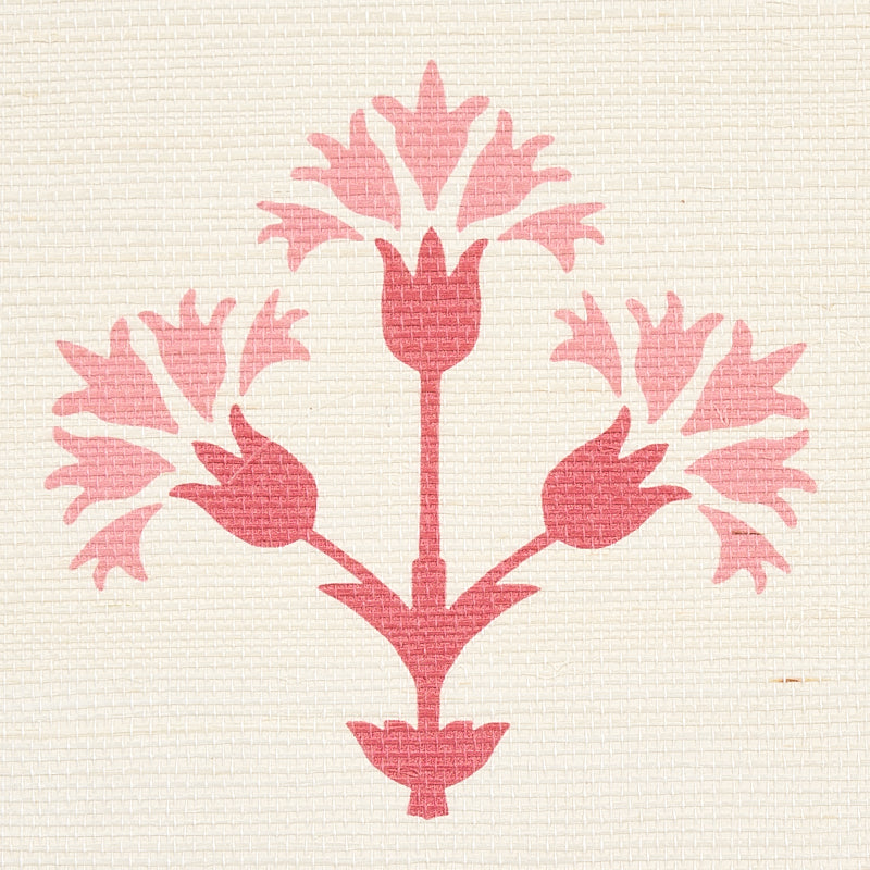 Chamba Crown Sisal Pink wallpaper by Schumacher, 5012281 — view 4 - Schumacher Wallpaper