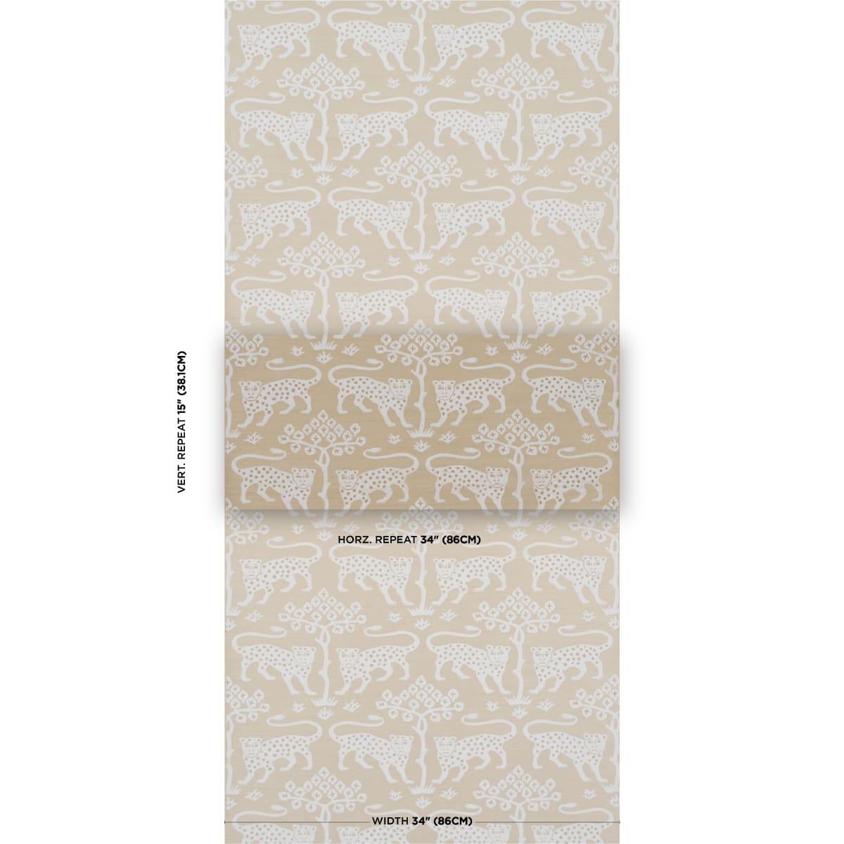 WOODLAND-LEOPARD-SISAL-BEIGE-SCHUMACHER-5012305 - Schumacher Wallpaper