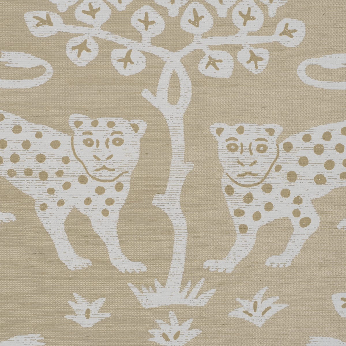 WOODLAND-LEOPARD-SISAL-BEIGE-SCHUMACHER-5012305 - Schumacher Wallpaper