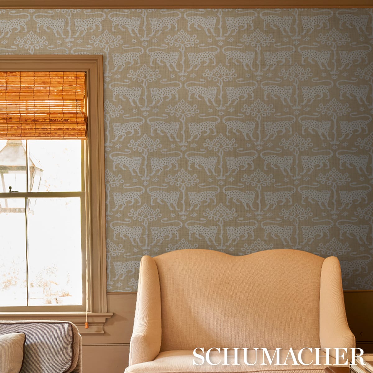WOODLAND-LEOPARD-SISAL-BEIGE-SCHUMACHER-5012305 - Schumacher Wallpaper