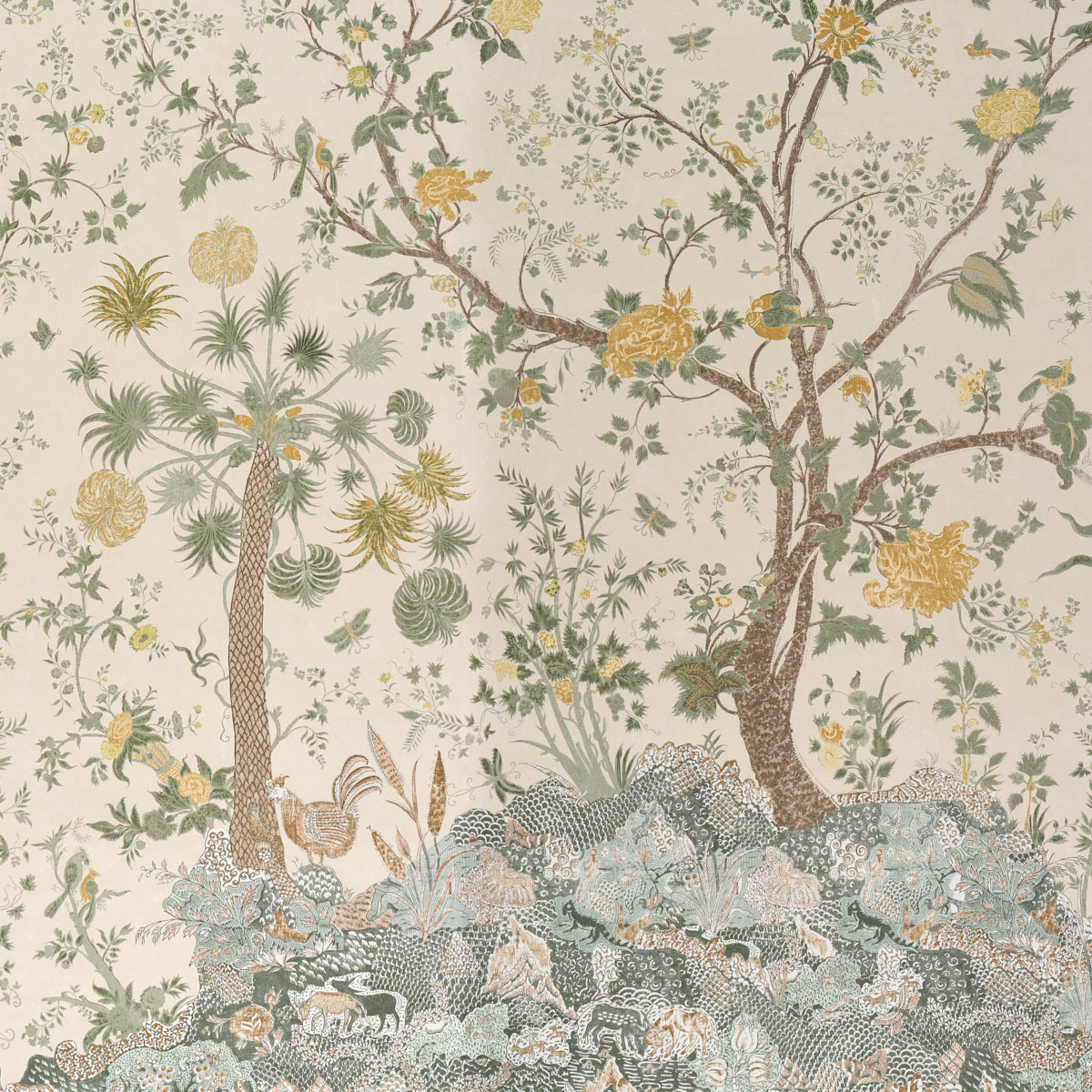 Amaltas Panel Set - Verdigris - Schumacher 5012334 Wallpaper - Schumacher Wallpaper