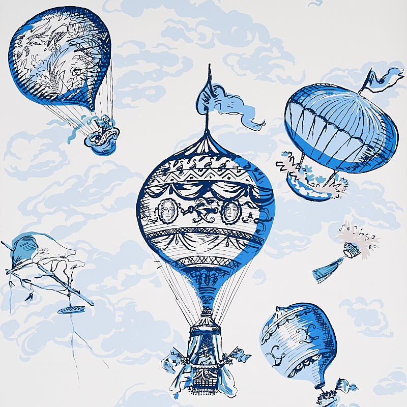 Balloons Blue wallpaper by Schumacher, 5012790 - Schumacher Wallpaper