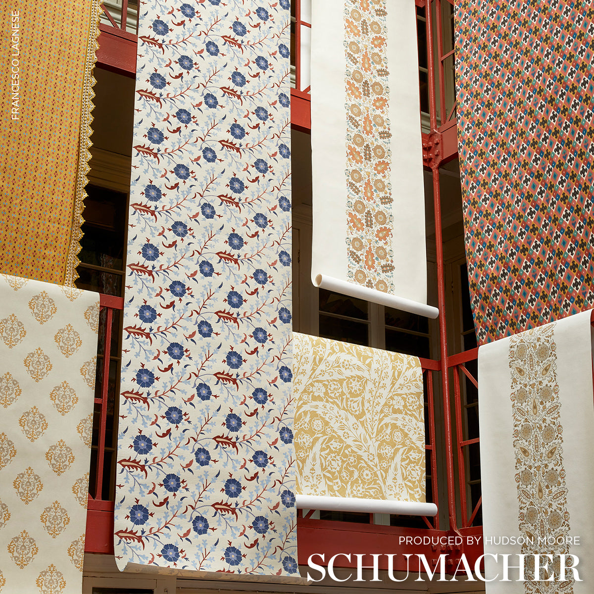 Constantine Natural & Ocher wallpaper by Schumacher, 5012880 — view 5 - Schumacher Wallpaper