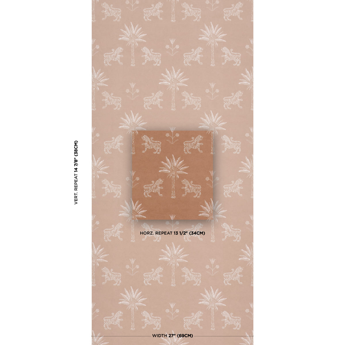 TIGER-PALM-SILHOUETTE-MEDITERRANEAN-SPICE-SCHUMACHER-5012924 - Schumacher Wallpaper