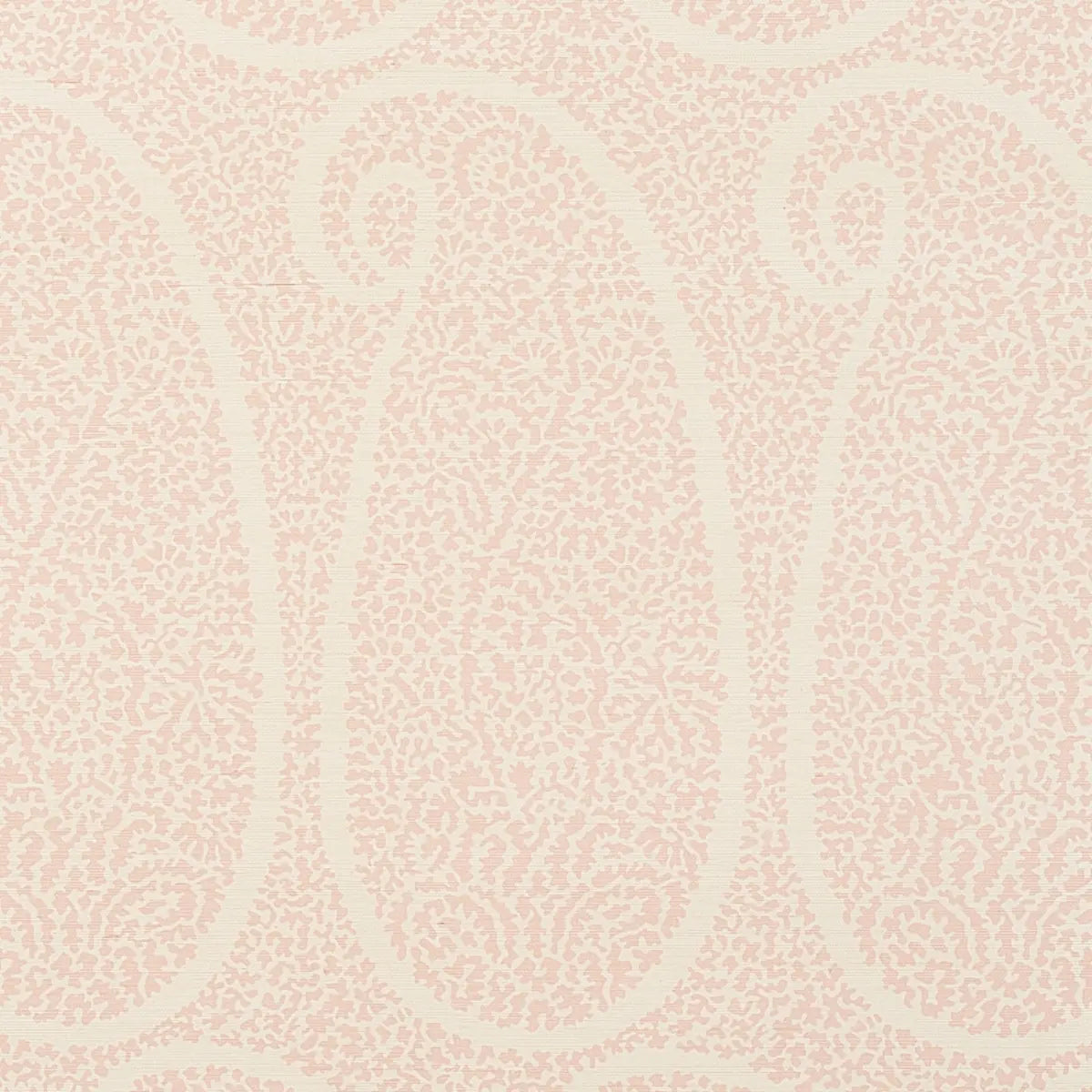 Ambala Paisley Sisal - Blush - Schumacher 5013032 Wallcovering - Schumacher Wallpaper