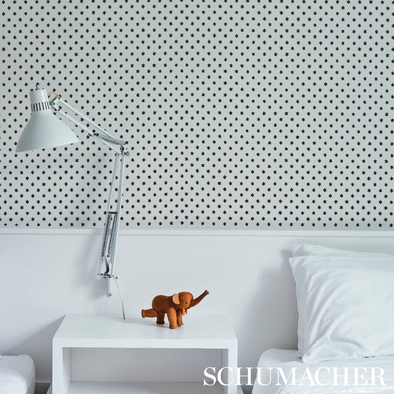 Astral Black wallpaper by Schumacher, 5013140 — view 3 - Schumacher Wallpaper