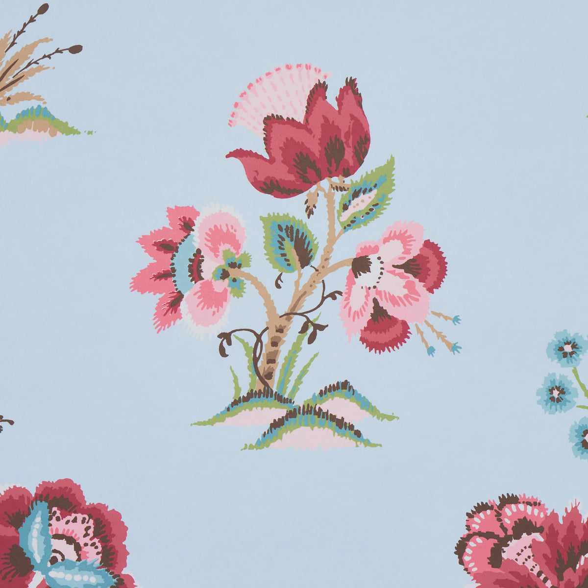 Ashford Rose & Sky wallpaper by Schumacher, 5013180 — view 3 - Schumacher Wallpaper