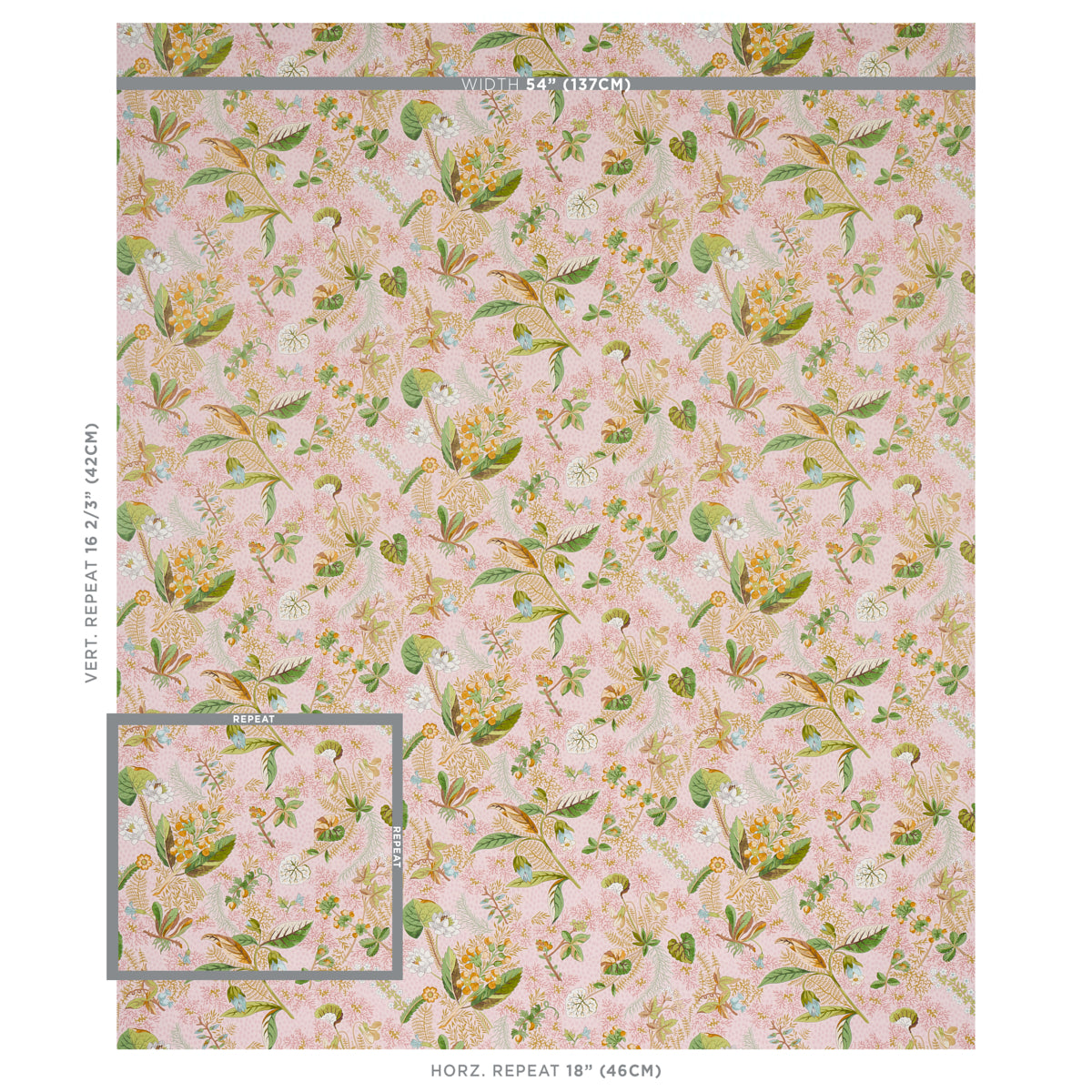 Blackwell Blush wallpaper by Schumacher, 5013220 — view 2 - Schumacher Wallpaper