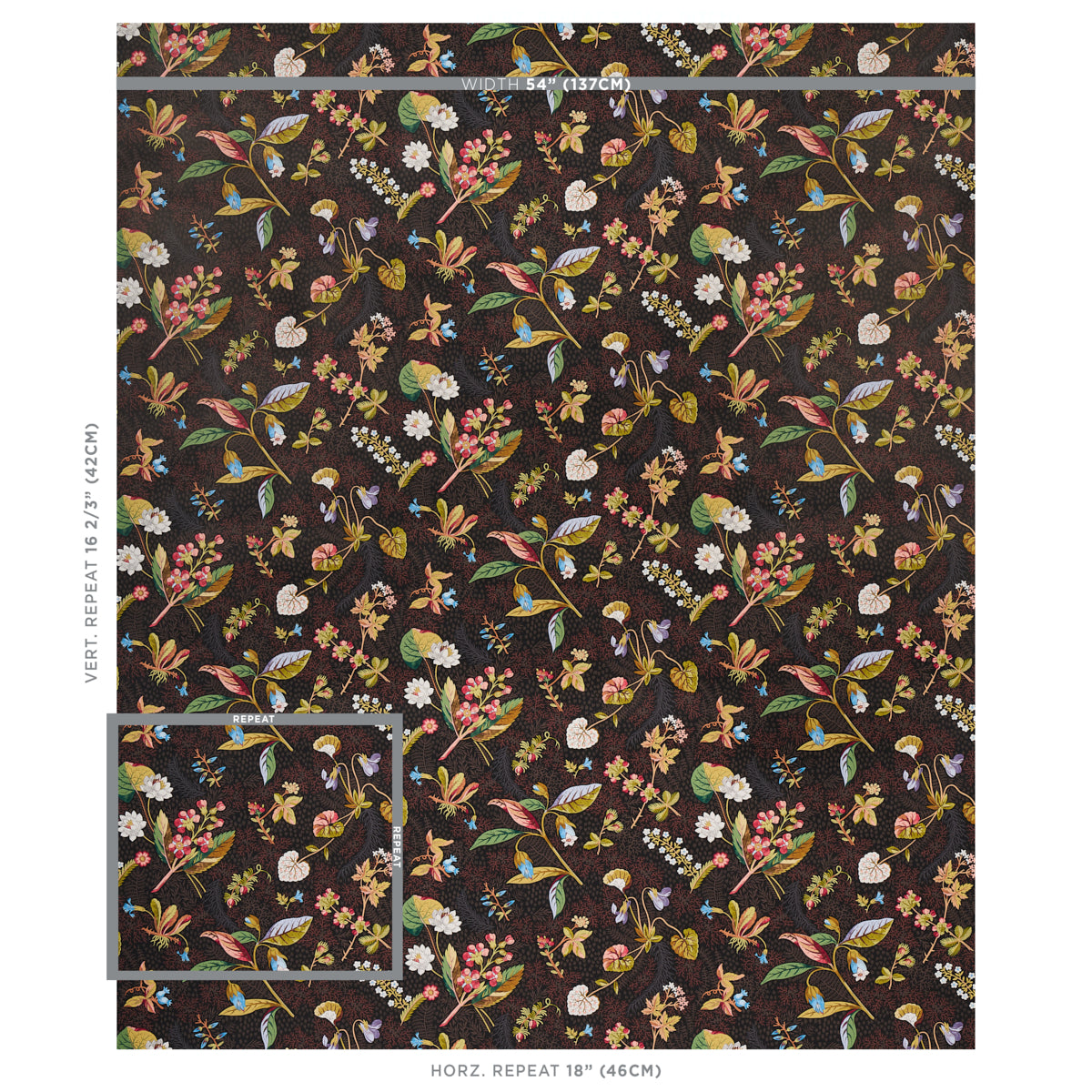 Blackwell Noir wallpaper by Schumacher, 5013222 — view 2 - Schumacher Wallpaper