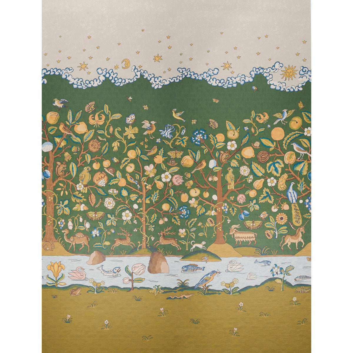 Chaucer's Forest Panel Set Document wallpaper by Schumacher, 5013290 - Schumacher Wallpaper