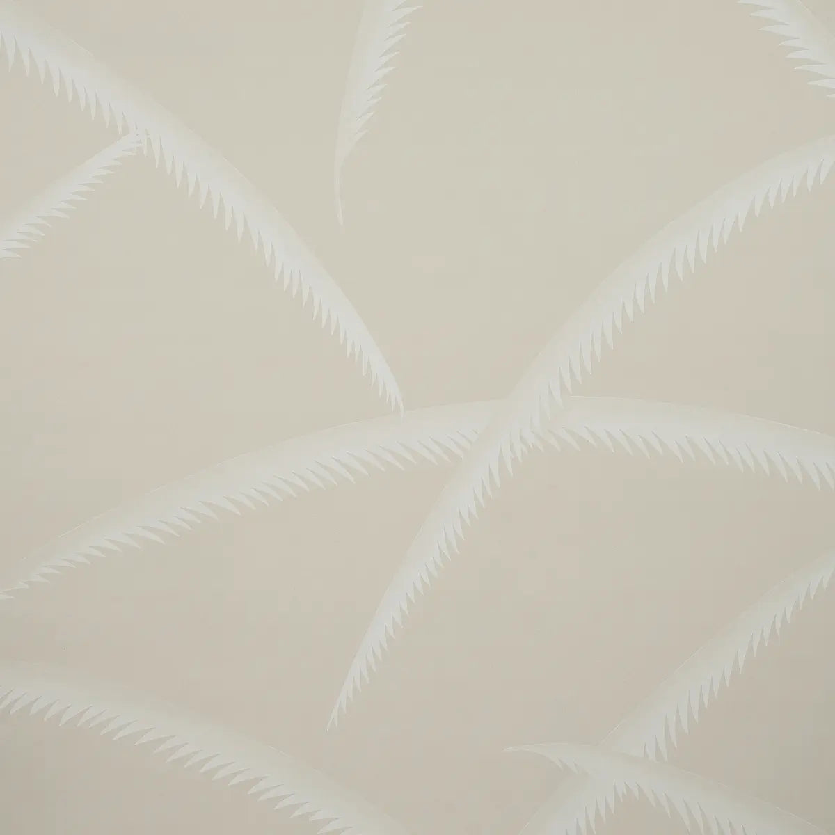 Deco Palms - Ivory On Natural - Schumacher 5013303 Wallcovering - Schumacher Wallpaper