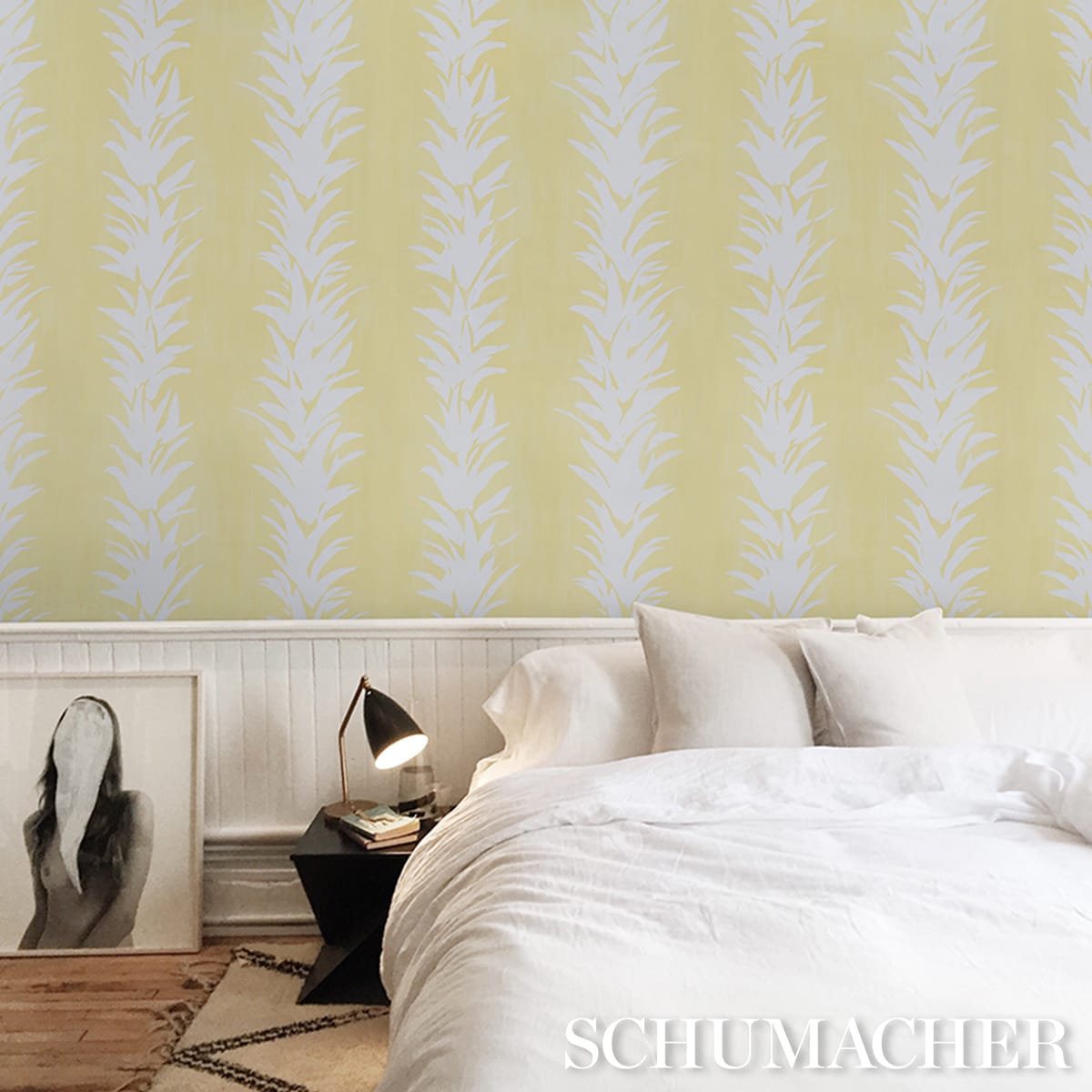 WHITE-LOTUS-LIGHT-YELLOW-SCHUMACHER-5013668 - Schumacher Wallpaper