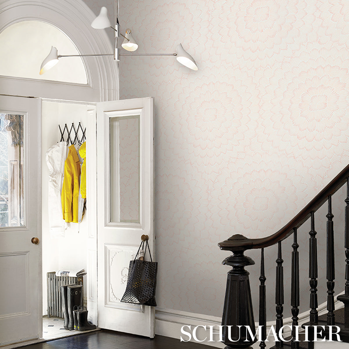 Feather Bloom - Salmon - Schumacher 5013823 Wallpaper - Schumacher Wallpaper