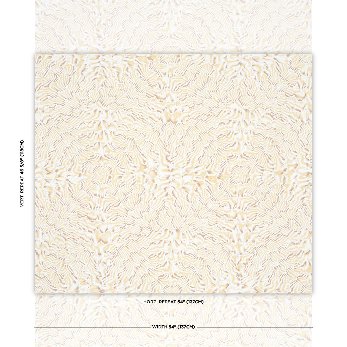 Feather Bloom - Mustard - Schumacher 5013825 Wallpaper - Schumacher Wallpaper
