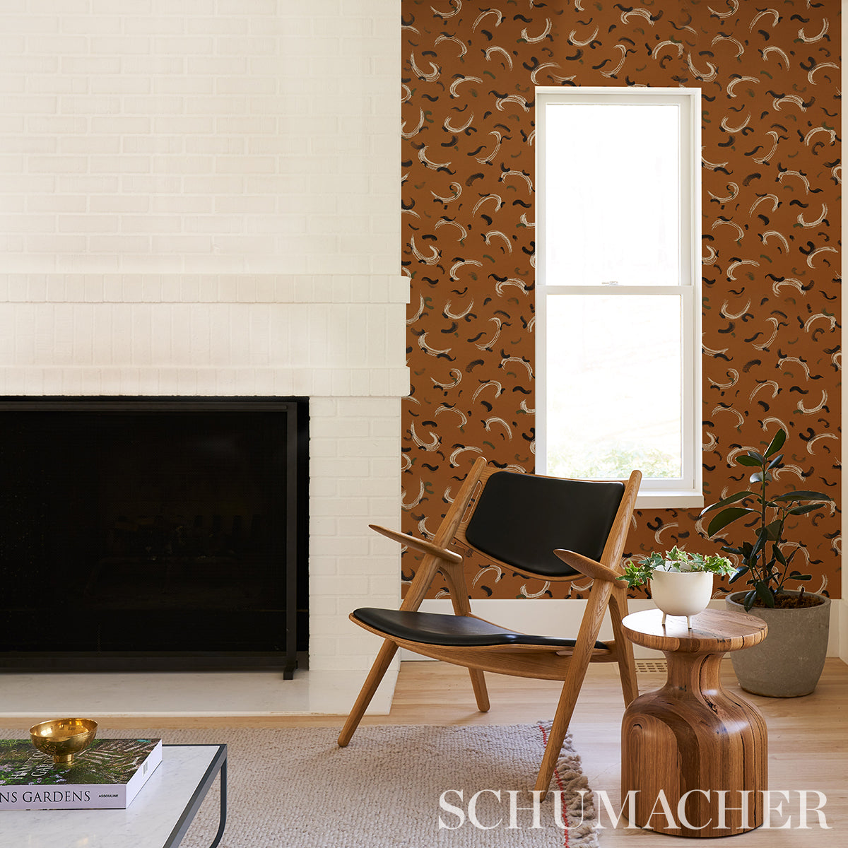 Brushmark Gold wallpaper by Schumacher, 5013960 — view 5 - Schumacher Wallpaper