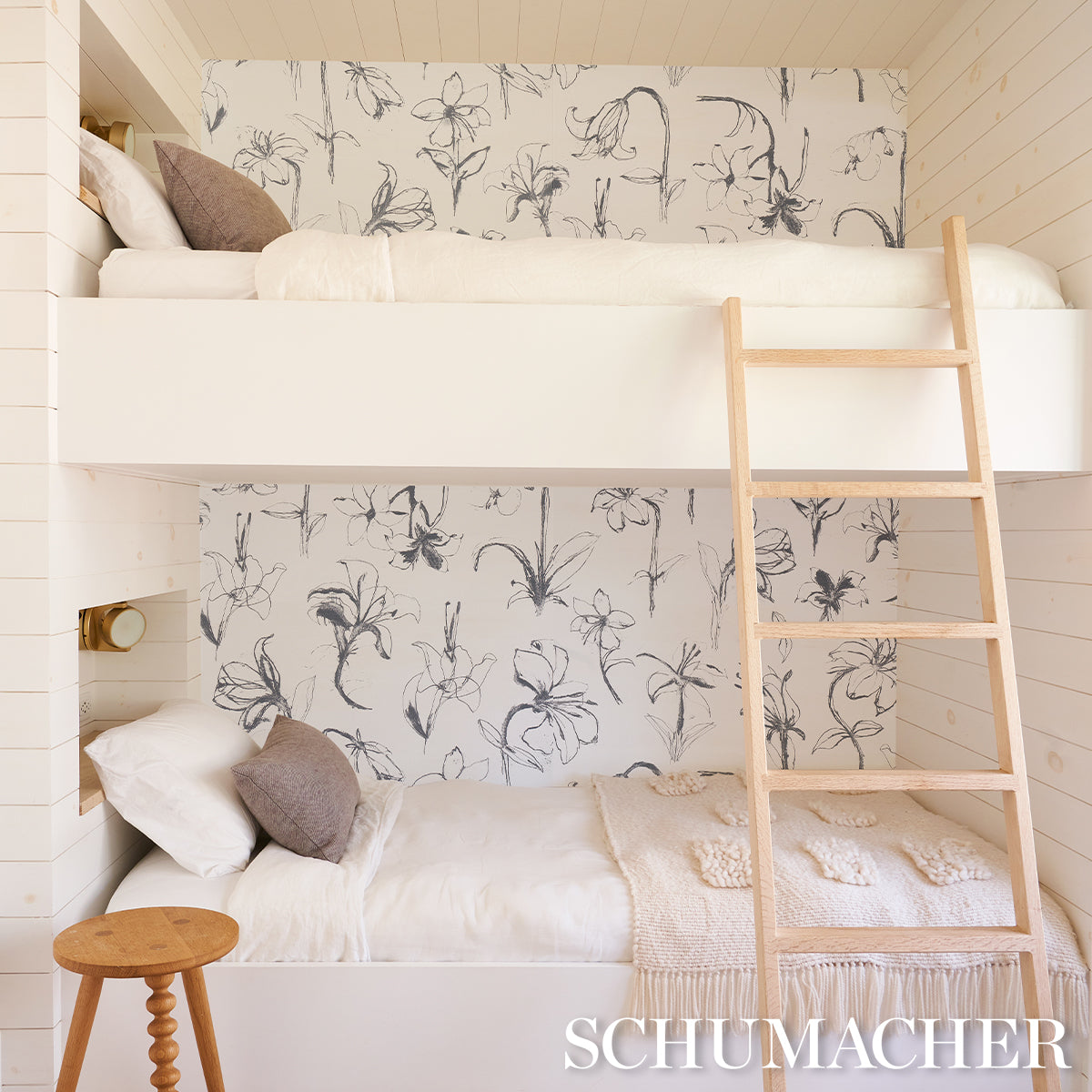 Close Your Eyes And Remember Slate wallpaper by Schumacher, 5014082 — view 4 - Schumacher Wallpaper
