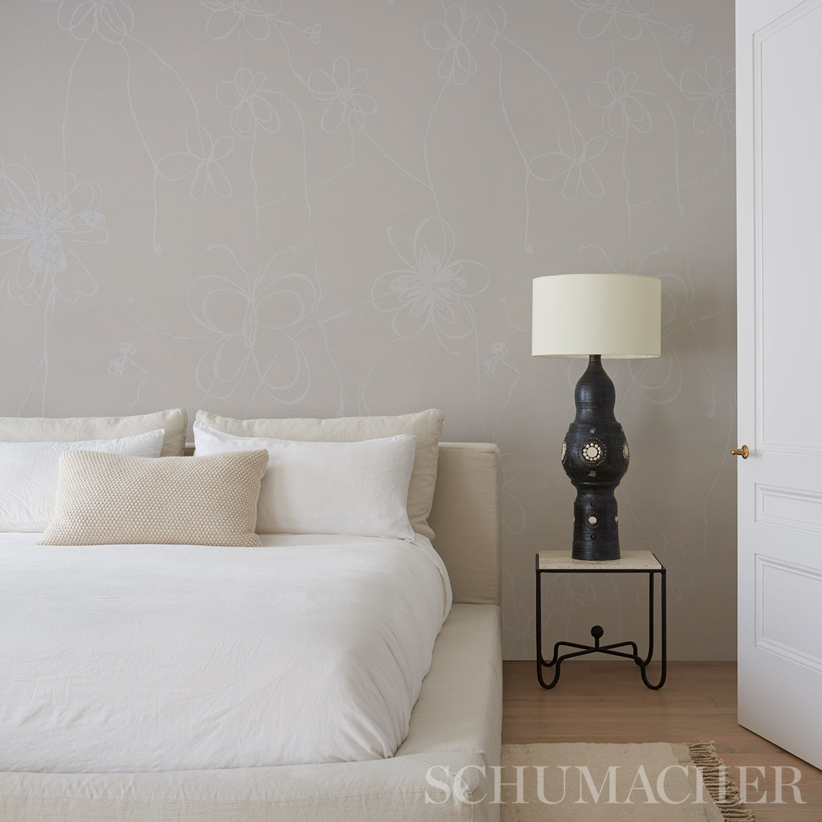 Come Back As A Flower Light Neutral wallpaper by Schumacher, 5014092 — view 4 - Schumacher Wallpaper